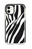 iPhone 11 Casetify Zebra Desenli Anti Shock Premium Silikonlu Siyah Kenar Detaylı Telefon Kılıfı