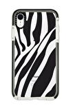 iPhone XR Casetify Zebra Desenli Anti Shock Premium Silikonlu Siyah Kenar Detaylı Telefon Kılıfı