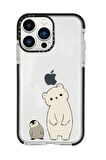 iPhone 13 Pro Max Penguen ve Ayıcık Casetify Darbe Emci Silikonlu Telefon Kılıfı