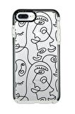 iPhone 7 Plus Casetify Face Art Desenli Anti Shock Premium Silikonlu Siyah Kenar Detaylı Telefon Kılıfı