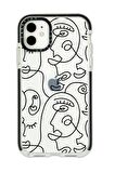 iPhone 11 Casetify Face Art Desenli Anti Shock Premium Silikonlu Siyah Kenar Detaylı Telefon Kılıfı