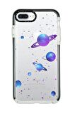 iPhone 8 Plus Casetify Galaxy And Stars Desenli Anti Shock Premium Silikonlu Siyah Kenar Detaylı Telefon Kılıfı