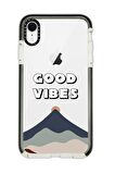 iPhone XR Casetify Good Vibes Desenli Anti Shock Premium Silikonlu Siyah Kenar Detaylı Telefon Kılıfı
