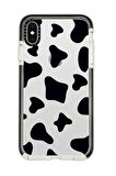 iPhone X Casetify İnek Desenli Anti Shock Premium Silikonlu Siyah Kenar Detaylı Telefon Kılıfı