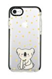 iPhone 8 Casetify Koala Desenli Anti Shock Premium Silikonlu Siyah Kenar Detaylı Telefon Kılıfı