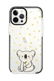 iPhone 12 Pro Max Casetify Koala Desenli Anti Shock Premium Silikonlu Siyah Kenar Detaylı Telefon Kılıfı