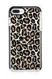 iPhone 7 Plus Casetify Leopar Desenli Anti Shock Premium Silikonlu Siyah Kenar Detaylı Telefon Kılıfı