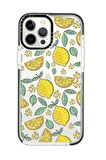 iPhone 12 Pro Casetify Limon Desenli Anti Shock Premium Silikonlu Siyah Kenar Detaylı Telefon Kılıfı