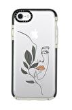 iPhone 7 Casetify Line Art Women Desenli Anti Shock Premium Silikonlu Siyah Kenar Detaylı Telefon Kılıfı