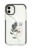 iPhone 11 Casetify Line Art Women Desenli Anti Shock Premium Silikonlu Siyah Kenar Detaylı Telefon Kılıfı
