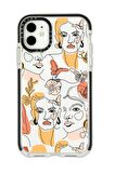 iPhone 12 Casetify Line Style Desenli Anti Shock Premium Silikonlu Siyah Kenar Detaylı Telefon Kılıfı