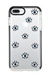 iPhone 8 Plus Casetify Nazar Gözler Desenli Anti Shock Premium Silikonlu Siyah Kenar Detaylı Telefon Kılıfı