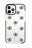 iPhone 12 Pro Max Casetify Nazar Gözler Desenli Anti Shock Premium Silikonlu Siyah Kenar Detaylı Telefon Kılıfı