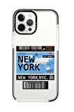 iPhone 12 Pro Casetify New York Desenli Anti Shock Premium Silikonlu Siyah Kenar Detaylı Telefon Kılıfı