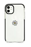 iPhone 11 Casetify Papatya Desenli Anti Shock Premium Silikonlu Siyah Kenar Detaylı Telefon Kılıfı