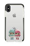 iPhone X Casetify Bereli Baykuşlar Desenli Anti Shock Premium Silikonlu Siyah Kenar Detaylı Telefon Kılıfı