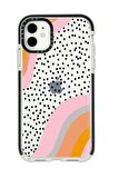 iPhone 11 Casetify Points Desenli Anti Shock Premium Silikonlu Siyah Kenar Detaylı Telefon Kılıfı