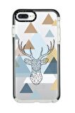 iPhone 6 Casetify Polygon Deer Desenli Anti Shock Premium Silikonlu Siyah Kenar Detaylı Telefon Kılıfı