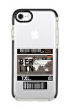 iPhone 7 Casetify Berlin Ticket Desenli Anti Shock Premium Silikonlu Siyah Kenar Detaylı Telefon Kılıfı