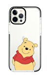 iPhone 12 Pro Casetify Sewimli Pooh Desenli Anti Shock Premium Silikonlu Siyah Kenar Detaylı Telefon Kılıfı