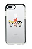 iPhone 7 Plus Casetify Powepuff Girls Desenli Anti Shock Premium Silikonlu Siyah Kenar Detaylı Telefon Kılıfı