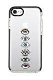 iPhone 6 Plus Casetify Renkli Gözler Desenli Anti Shock Premium Silikonlu Siyah Kenar Detaylı Telefon Kılıfı