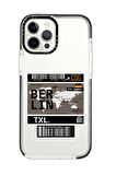 iPhone 12 Pro Casetify Berlin Ticket Desenli Anti Shock Premium Silikonlu Siyah Kenar Detaylı Telefon Kılıfı