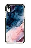 iPhone XR Casetify Renkli Mermer Desenli Anti Shock Premium Silikonlu Siyah Kenar Detaylı Telefon Kılıfı