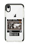 iPhone XR Casetify Berlin Ticket Desenli Anti Shock Premium Silikonlu Siyah Kenar Detaylı Telefon Kılıfı