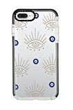 iPhone 7 Plus Uyumlu Casetify Evil Eye Desenli Anti Shock Premium Silikonlu Siyah Kenar Detaylı Telefon Kılıfı
