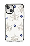 iPhone 14 Pro Uyumlu Casetify Evil Eye Desenli Anti Shock Premium Silikonlu Siyah Kenar Detaylı Telefon Kılıfı