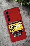 Samsung Galaxy S23 Uyumlu Tokyo Ticket Desenli Premium Silikonlu Lansman Telefon Kılıfı