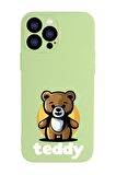 iPhone 13 Pro Max Uyumlu Teddy Desenli Kamera Lens Korumalı Darbe Emici Silikonlu Lansman Kılıf