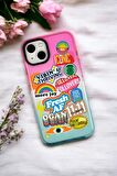 iPhone 14 Plus Uyumlu Fresh Desenli Premium Rainbow Silikonlu Telefon Kılıfı