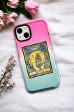 iPhone 14 Plus Uyumlu The Moon Desenli Premium Rainbow Silikonlu Telefon Kılıfı
