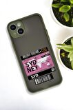 iPhone 14 Plus Uyumlu Sydney Ticket Desenli Buzlu Şeffaf Lüx Telefon Kılıfı