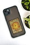 iPhone 14 Plus Uyumlu The Sun Deer Desenli Buzlu Şeffaf Lüx Telefon Kılıfı