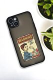 iPhone 14 Plus Uyumlu Women At Work Desenli Buzlu Şeffaf Lüx Telefon Kılıfı