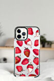 iPhone 14 Pro Max Çikolatalı Çilekler Desenli Casetify Darbe Emci Silikonlu Telefon Kılıfı