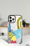 iPhone 14 Pro Max Colorful Pattern Desenli Casetify Darbe Emci Silikonlu Telefon Kılıfı