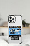 iPhone 14 Pro New York Ticket Desenli Casetify Darbe Emci Silikonlu Telefon Kılıfı