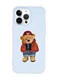 iPhone 14 Pro Uyumlu Teddy Bear Desenli Premium Silikonlu Lansman Telefon Kılıfı