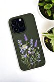 iPhone 14 Pro Uyumlu Lavender Desenli Premium Silikonlu Haki Lansman Telefon Kılıfı