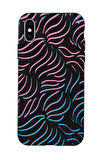 iPhone XS Uyumlu Color Wave Desenli Premium Silikonlu Telefon Kılıfı