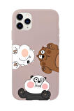 iPhone 11 Pro Max Uyumlu Cute Animals Desenli Premium Silikonlu Telefon Kılıfı