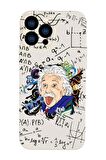 iPhone 13 Pro Max Einstein In Formula Desenli Kamera Korumalı Premium Silikonlu Telefon Kılıfı
