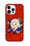 iPhone 14 Pro Max Einstein In Formula Desenli Premium Silikonlu Telefon Kılıfı