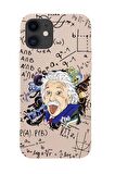 iPhone 12 Einstein In Formula Desenli Premium Silikonlu Telefon Kılıfı