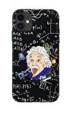 iPhone 12 Einstein In Formula Desenli Premium Silikonlu Telefon Kılıfı