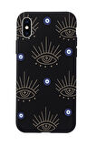 iPhone Xs Max Uyumlu Evil Eye Desenli Premium Silikonlu Telefon Kılıfı